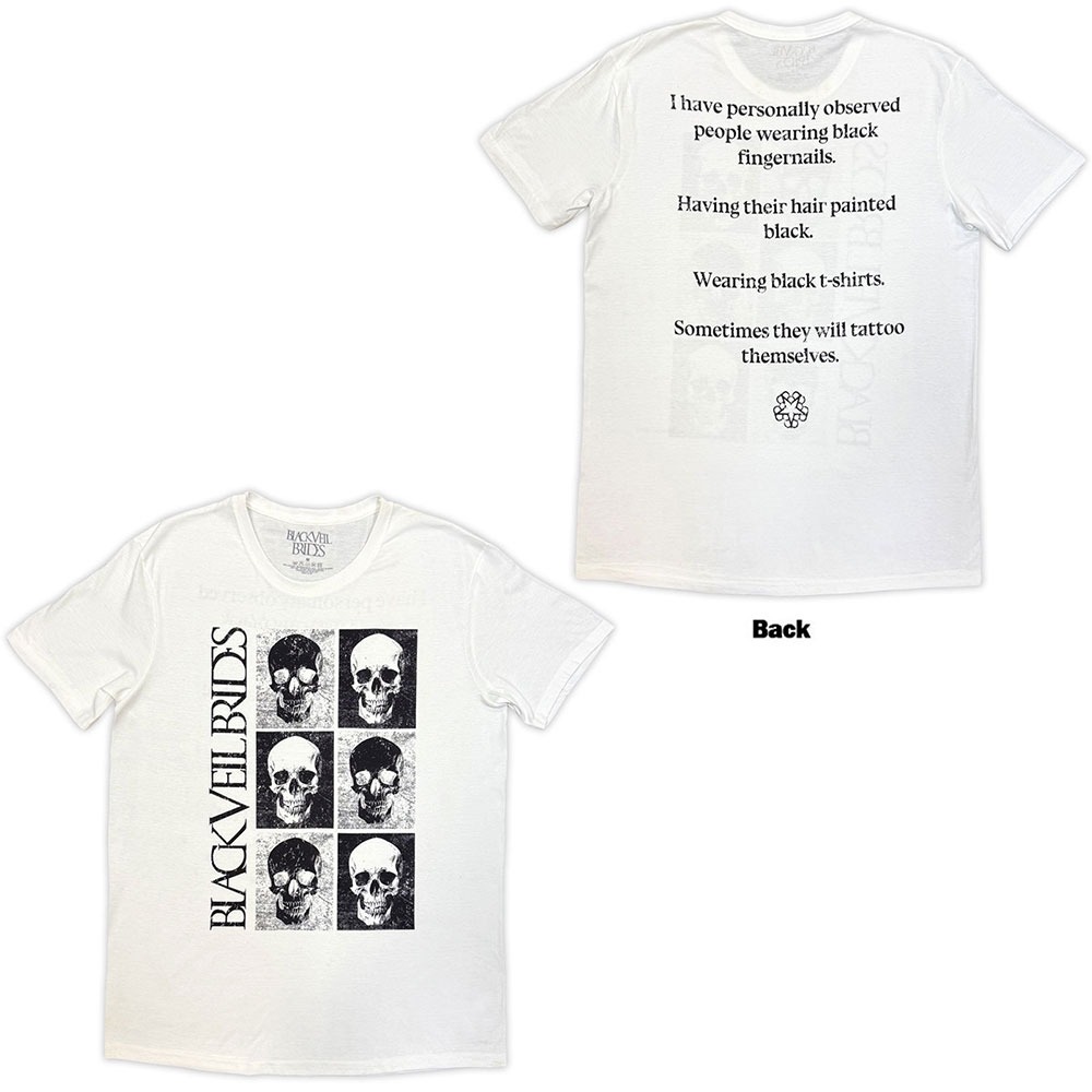 Black Veil Brides - Skulls Heren Tshirt - Wit